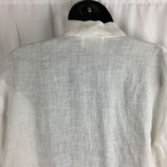 DANA BUCHMAN White Long Sleeve Button Blouse Red Embroidery XL NWOT Shel-fpull - Picture 5 of 9
